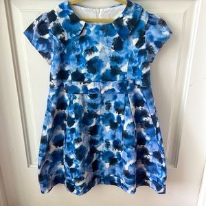 Florence Fancy Blue Printed Floral Sabrina Dress